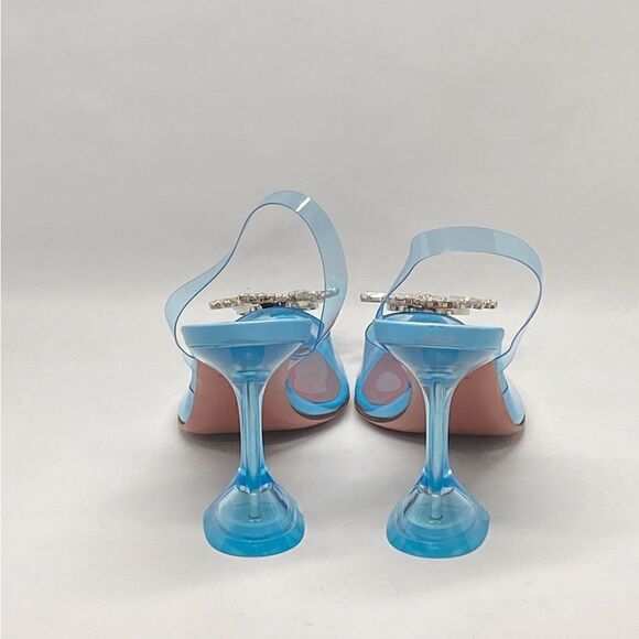 Amina Muaddi Begum Clear Crystal Slingback Pumps size 38 - Picture 8 of 14